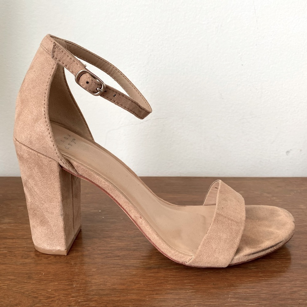 Nude Block Heel Strappy Sandal
